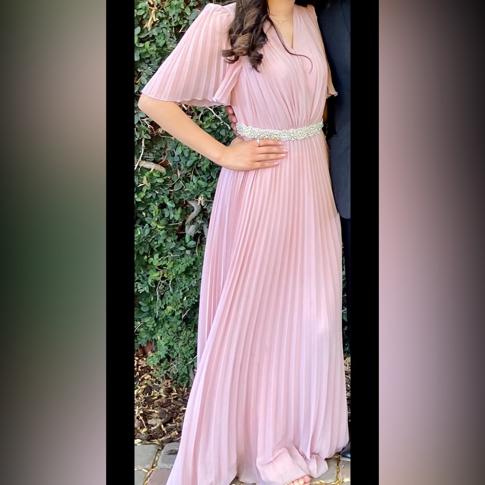 Long pink womens dress